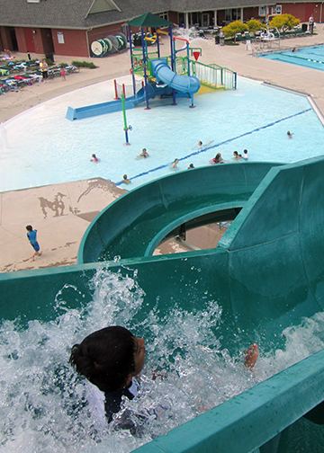 Kid on a Water Slide