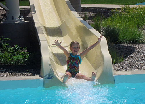 Little Girl on Water Slide