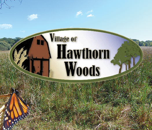 Village of Hawthorn Woods Logo with Butterfly